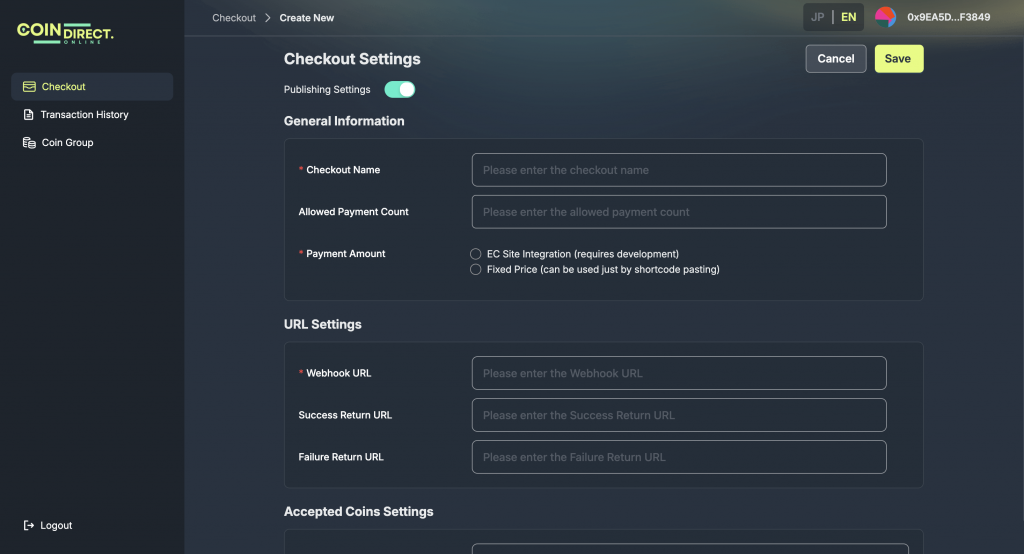 3. Create a Checkout