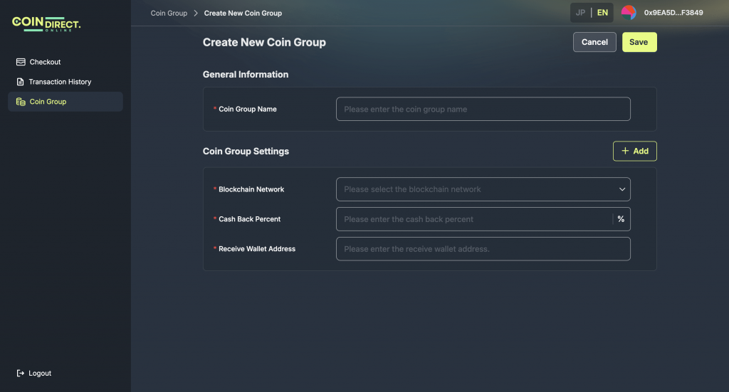 2. Create a Coin Group